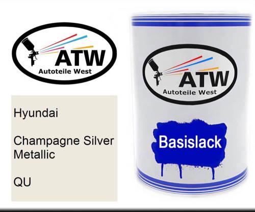 Hyundai, Champagne Silver Metallic, QU: 500ml Lackdose, von ATW Autoteile West.